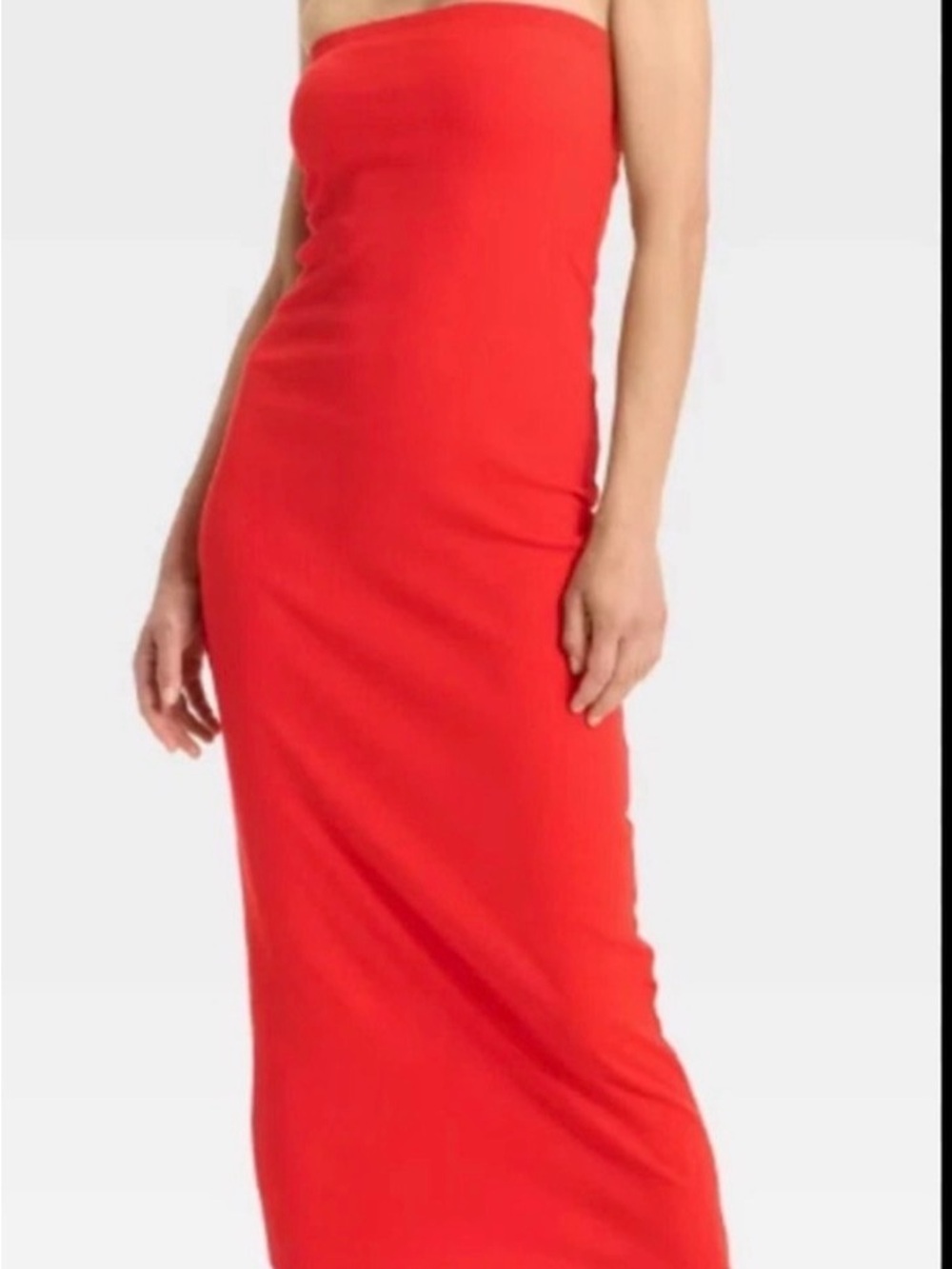 a new day Strapless Red Bodycon Maxi Dress